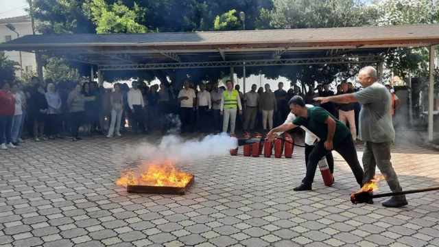 Uygulamalı yangın eğitimi